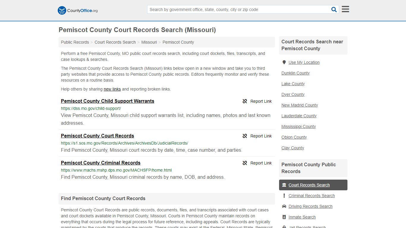 Pemiscot County Court Records Search (Missouri) - County Office
