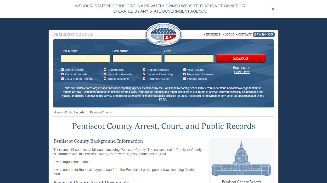 Pemiscot County Arrest, Court, and Public Records
