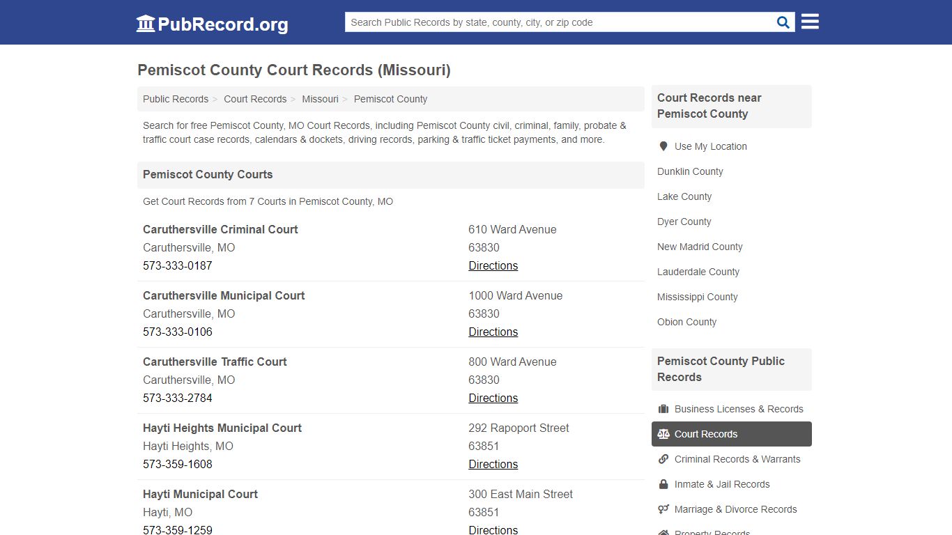 Free Pemiscot County Court Records (Missouri Court Records) - PubRecord.org