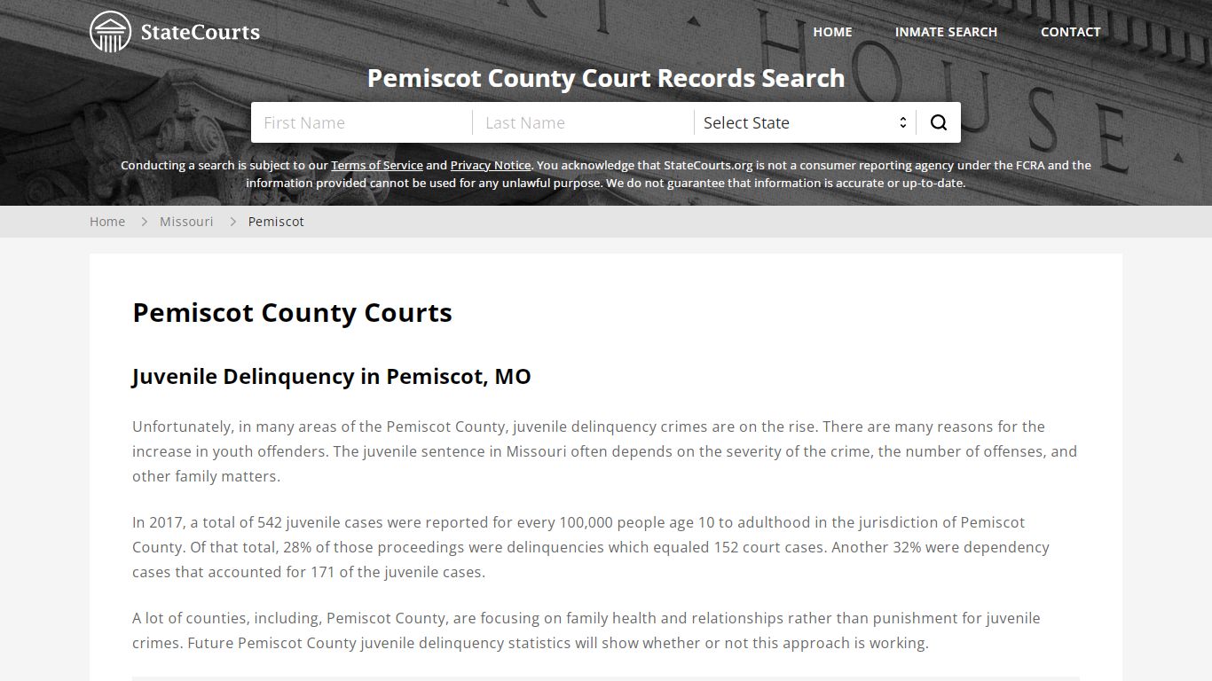 Pemiscot County, MO Courts - Records & Cases - StateCourts