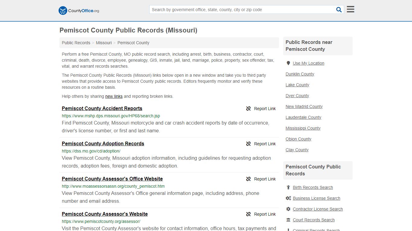Pemiscot County Public Records (Missouri) - County Office
